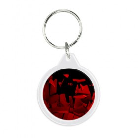 Брелок круглый с принтом Abstract red collection в Петрозаводске, пластик и полированная сталь | круглая форма, металлическое крепление в виде кольца | 