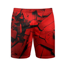 Мужские шорты 3D спортивные с принтом Carbon abstraction RED в Петрозаводске,  |  | abstraction | geometry | абстракция | геометрия | грань | краски | кубик | кубики | линии | мозаика | разноцветные | ребро | текстура | тени | узор