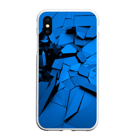 Чехол для iPhone XS Max матовый с принтом Carbon abstraction BLUE в Петрозаводске, Силикон | Область печати: задняя сторона чехла, без боковых панелей | Тематика изображения на принте: abstraction | geometry | абстракция | геометрия | грань | краски | кубик | кубики | линии | мозаика | разноцветные | ребро | текстура | тени | узор