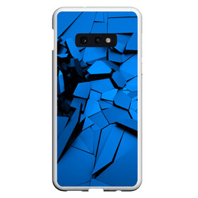 Чехол для Samsung S10E с принтом Carbon abstraction BLUE в Петрозаводске, Силикон | Область печати: задняя сторона чехла, без боковых панелей | abstraction | geometry | абстракция | геометрия | грань | краски | кубик | кубики | линии | мозаика | разноцветные | ребро | текстура | тени | узор