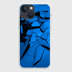 Чехол для iPhone 13 mini с принтом Carbon abstraction BLUE в Петрозаводске,  |  | Тематика изображения на принте: abstraction | geometry | абстракция | геометрия | грань | краски | кубик | кубики | линии | мозаика | разноцветные | ребро | текстура | тени | узор