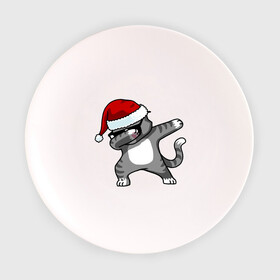 Тарелка с принтом DAB Cat Santa в Петрозаводске, фарфор | диаметр - 210 мм
диаметр для нанесения принта - 120 мм | Тематика изображения на принте: даб | кот | новогодний | рождество | шапка