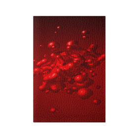 Обложка для паспорта матовая кожа с принтом Молекулы крови в Петрозаводске, натуральная матовая кожа | размер 19,3 х 13,7 см; прозрачные пластиковые крепления | Тематика изображения на принте: blood | капли крови | кровь