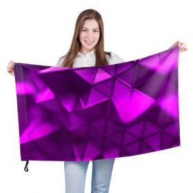 Флаг 3D с принтом PINK GEOMETRY в Петрозаводске, 100% полиэстер | плотность ткани — 95 г/м2, размер — 67 х 109 см. Принт наносится с одной стороны | 