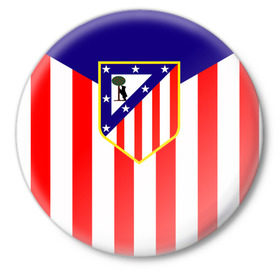 Значок с принтом Atletico Madrid в Петрозаводске,  металл | круглая форма, металлическая застежка в виде булавки | Тематика изображения на принте: 