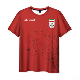 Мужская футболка 3D с принтом Иран, форма в Петрозаводске, 100% полиэфир | прямой крой, круглый вырез горловины, длина до линии бедер | fifa | леопард | фифа | флаг | чемпионат мира