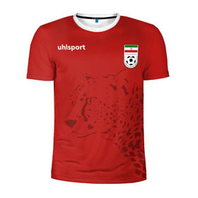 Мужская футболка 3D спортивная с принтом Иран, форма в Петрозаводске, 100% полиэстер с улучшенными характеристиками | приталенный силуэт, круглая горловина, широкие плечи, сужается к линии бедра | fifa | леопард | фифа | флаг | чемпионат мира