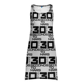 Платье-майка 3D с принтом 30 SECONDS TO MARS ROCK BAND в Петрозаводске, 100% полиэстер | полуприлегающий силуэт, широкие бретели, круглый вырез горловины, удлиненный подол сзади. | Тематика изображения на принте: 