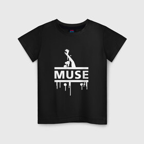 Детская футболка хлопок с принтом Muse в Петрозаводске, 100% хлопок | круглый вырез горловины, полуприлегающий силуэт, длина до линии бедер | muse |    | доминик ховард | крис уолстенхолм | муза | музе | мусе | мэттью беллами | рок группа