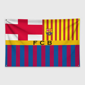 Флаг-баннер с принтом FC Barcelona в Петрозаводске, 100% полиэстер | размер 67 х 109 см, плотность ткани — 95 г/м2; по краям флага есть четыре люверса для крепления | barcelona | football | logo | spain | sport | арт | барселона | испания | лига | лого | спорт | текстура | фк | футбол | футбольный клуб | эмблема