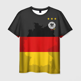 Мужская футболка 3D с принтом Германия, форма в Петрозаводске, 100% полиэфир | прямой крой, круглый вырез горловины, длина до линии бедер | fc |  сборная | германия | спорт | спортивные | фк | футбол | футбольный клуб