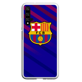 Чехол для Honor 20 с принтом FC Barcelona в Петрозаводске, Силикон | Область печати: задняя сторона чехла, без боковых панелей | barcelona | football | logo | spain | sport | арт | барселона | испания | лига | лого | спорт | текстура | фк | футбол | футбольный клуб | эмблема