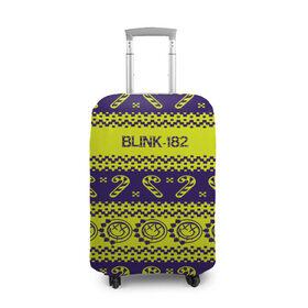 Чехол для чемодана 3D с принтом Blink-182 NEW YEAR COLLECTION в Петрозаводске, 86% полиэфир, 14% спандекс | двустороннее нанесение принта, прорези для ручек и колес | 