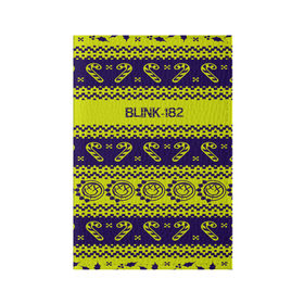 Обложка для паспорта матовая кожа с принтом Blink-182 NEW YEAR COLLECTION в Петрозаводске, натуральная матовая кожа | размер 19,3 х 13,7 см; прозрачные пластиковые крепления | Тематика изображения на принте: 