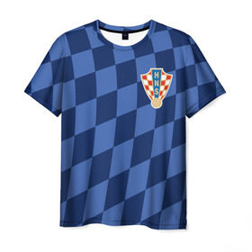 Мужская футболка 3D с принтом Хорватия, форма в Петрозаводске, 100% полиэфир | прямой крой, круглый вырез горловины, длина до линии бедер | croatia | fc | fifa | football | national team | uniform | сборная | фифа | фк | форма | футбол | хорватия