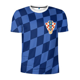 Мужская футболка 3D спортивная с принтом Хорватия, форма в Петрозаводске, 100% полиэстер с улучшенными характеристиками | приталенный силуэт, круглая горловина, широкие плечи, сужается к линии бедра | Тематика изображения на принте: croatia | fc | fifa | football | national team | uniform | сборная | фифа | фк | форма | футбол | хорватия