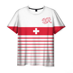 Мужская футболка 3D с принтом Швейцария, форма в Петрозаводске, 100% полиэфир | прямой крой, круглый вырез горловины, длина до линии бедер | fc | спорт | спортивные | фк | футбол | футбольный клуб | швейцария