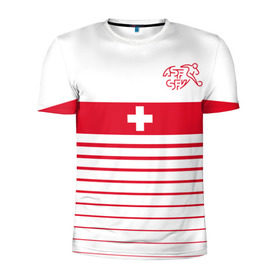 Мужская футболка 3D спортивная с принтом Швейцария, форма в Петрозаводске, 100% полиэстер с улучшенными характеристиками | приталенный силуэт, круглая горловина, широкие плечи, сужается к линии бедра | fc | спорт | спортивные | фк | футбол | футбольный клуб | швейцария