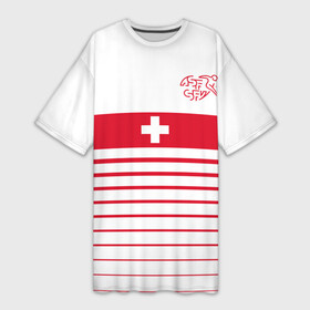 Платье-футболка 3D с принтом Швейцария, форма в Петрозаводске,  |  | fc | спорт | спортивные | фк | футбол | футбольный клуб | швейцария