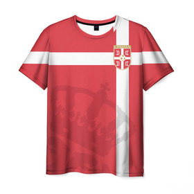 Мужская футболка 3D с принтом Сербия, форма в Петрозаводске, 100% полиэфир | прямой крой, круглый вырез горловины, длина до линии бедер | fc | сербия | спорт | спортивные | фк | футбол | футбольный клуб