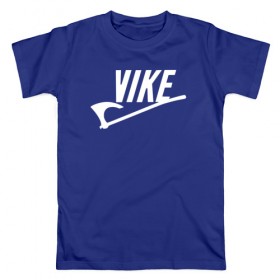 Мужская футболка хлопок с принтом Vike в Петрозаводске, 100% хлопок | прямой крой, круглый вырез горловины, длина до линии бедер, слегка спущенное плечо. | vikings | викинги