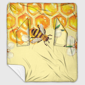 Плед с рукавами с принтом Любители меда в Петрозаводске, 100% полиэстер | Закругленные углы, все края обработаны. Ткань не мнется и не растягивается. Размер 170*145 | крылья | мед | насекомое | полет | природа | пчелы | улей | цветное | яркое