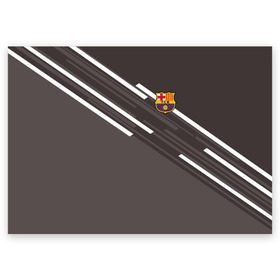 Поздравительная открытка с принтом ФК Барселона в Петрозаводске, 100% бумага | плотность бумаги 280 г/м2, матовая, на обратной стороне линовка и место для марки
 | barcelona | football | logo | spain | sport | арт | барселона | испания | лига | лого | спорт | текстура | фк | футбол | футбольный клуб | эмблема