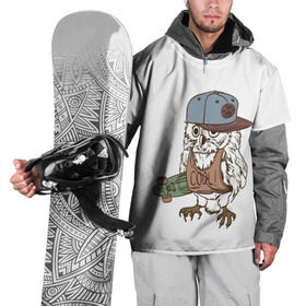 Накидка на куртку 3D с принтом Скейтер в Петрозаводске, 100% полиэстер |  | Тематика изображения на принте: арт | белый | мульт | новинки | прикольный | птица | рисунок | сова | филин | черный