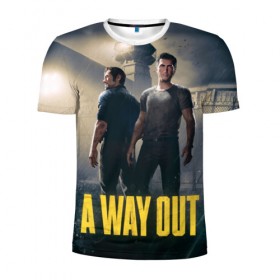 Мужская футболка 3D спортивная с принтом A Way Out в Петрозаводске, 100% полиэстер с улучшенными характеристиками | приталенный силуэт, круглая горловина, широкие плечи, сужается к линии бедра | a way out