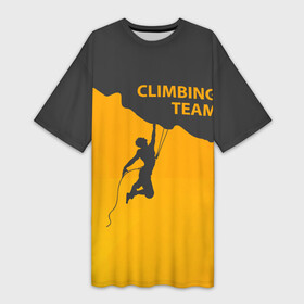Платье-футболка 3D с принтом climbing в Петрозаводске,  |  | adrenaline | extreme | hiking | mountaineering | mountains | risk | rock climb | rocks | sport | адреналин | альпинизм | высота | горы | риск | скалолазание | скалы | спорт | туризм | экстрим