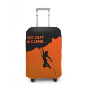 Чехол для чемодана 3D с принтом climbing в Петрозаводске, 86% полиэфир, 14% спандекс | двустороннее нанесение принта, прорези для ручек и колес | adrenaline | extreme | hiking | mountaineering | mountains | risk | rock climb | rocks | sport | адреналин | альпинизм | высота | горы | риск | скалолазание | скалы | спорт | туризм | экстрим