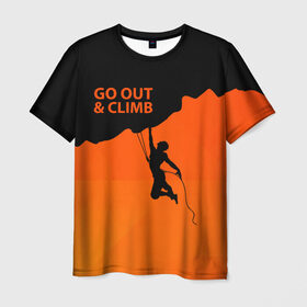 Мужская футболка 3D с принтом climbing в Петрозаводске, 100% полиэфир | прямой крой, круглый вырез горловины, длина до линии бедер | adrenaline | extreme | hiking | mountaineering | mountains | risk | rock climb | rocks | sport | адреналин | альпинизм | высота | горы | риск | скалолазание | скалы | спорт | туризм | экстрим