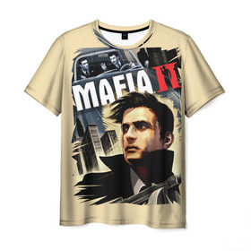 Мужская футболка 3D с принтом MAFIA 2 в Петрозаводске, 100% полиэфир | прямой крой, круглый вырез горловины, длина до линии бедер | Тематика изображения на принте: gangster | gun | mafia | гангстер | игра | мафия | оружия | сша | чикаго
