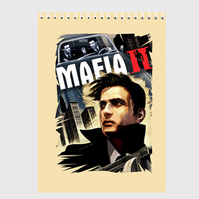 Скетчбук с принтом MAFIA 2 в Петрозаводске, 100% бумага
 | 48 листов, плотность листов — 100 г/м2, плотность картонной обложки — 250 г/м2. Листы скреплены сверху удобной пружинной спиралью | Тематика изображения на принте: gangster | gun | mafia | гангстер | игра | мафия | оружия | сша | чикаго