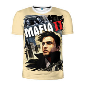 Мужская футболка 3D спортивная с принтом MAFIA 2 в Петрозаводске, 100% полиэстер с улучшенными характеристиками | приталенный силуэт, круглая горловина, широкие плечи, сужается к линии бедра | gangster | gun | mafia | гангстер | игра | мафия | оружия | сша | чикаго