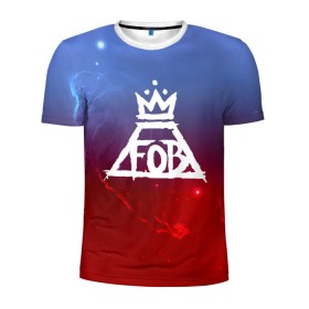 Мужская футболка 3D спортивная с принтом FALL OUT BOY SPACE COLLECTION в Петрозаводске, 100% полиэстер с улучшенными характеристиками | приталенный силуэт, круглая горловина, широкие плечи, сужается к линии бедра | fall out boy | logo | music | pop | rock | альтернатива | металл | музыка | музыкальный | поп | рок