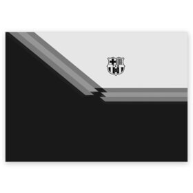 Поздравительная открытка с принтом FC Barcelona в Петрозаводске, 100% бумага | плотность бумаги 280 г/м2, матовая, на обратной стороне линовка и место для марки
 | barcelona | football | logo | spain | sport | арт | барселона | испания | лига | лого | спорт | текстура | фк | футбол | футбольный клуб | эмблема