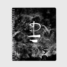 Тетрадь с принтом PINK FLOYD MUSIC SPACE LOGO в Петрозаводске, 100% бумага | 48 листов, плотность листов — 60 г/м2, плотность картонной обложки — 250 г/м2. Листы скреплены сбоку удобной пружинной спиралью. Уголки страниц и обложки скругленные. Цвет линий — светло-серый
 | Тематика изображения на принте: logo | music | pink floyd | pop | rock | usa | альтернатива | металл | музыка | музыкальный | поп | рок