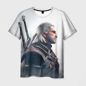 Мужская футболка 3D с принтом Геральд в Петрозаводске, 100% полиэфир | прямой крой, круглый вырез горловины, длина до линии бедер | wild hunt | witcher | ведьмак | геральд | дикая охота