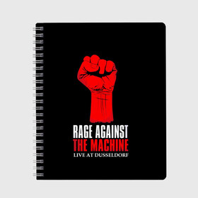 Тетрадь с принтом Rage Against the Machine в Петрозаводске, 100% бумага | 48 листов, плотность листов — 60 г/м2, плотность картонной обложки — 250 г/м2. Листы скреплены сбоку удобной пружинной спиралью. Уголки страниц и обложки скругленные. Цвет линий — светло-серый
 | rage against the machine | альтернативный | америка | американская рок группа | брэд уилк | жанр | зак де ла роча | калифорния | лос анджелес | метал | музыка | ню метал | рок | рэп метал | рэп рок | рэпкор | сша