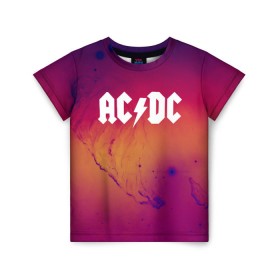 Детская футболка 3D с принтом AC DC COLLECTION SPACE EDITION в Петрозаводске, 100% гипоаллергенный полиэфир | прямой крой, круглый вырез горловины, длина до линии бедер, чуть спущенное плечо, ткань немного тянется | ac dc | logo | music | pop | rock | usa | альтернатива | металл | музыка | музыкальный | поп | рок