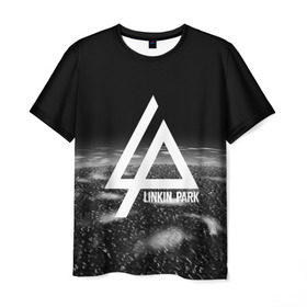 Мужская футболка 3D с принтом LINKIN PARK в Петрозаводске, 100% полиэфир | прямой крой, круглый вырез горловины, длина до линии бедер | linkin park | logo | music | pop | rock | альтернатива | металл | музыка | музыкальный | поп | рок | честер беннингтон
