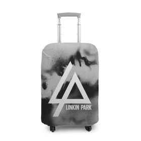 Чехол для чемодана 3D с принтом LINKIN PARK GRAY ABSTRACT ROCK в Петрозаводске, 86% полиэфир, 14% спандекс | двустороннее нанесение принта, прорези для ручек и колес | linkin park | logo | music | pop | rock | альтернатива | металл | музыка | музыкальный | поп | рок | честер беннингтон