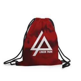 Рюкзак-мешок 3D с принтом LINKIN PARK COLOR RED MUSIC в Петрозаводске, 100% полиэстер | плотность ткани — 200 г/м2, размер — 35 х 45 см; лямки — толстые шнурки, застежка на шнуровке, без карманов и подкладки | linkin park | logo | music | pop | rock | альтернатива | металл | музыка | музыкальный | поп | рок | честер беннингтон