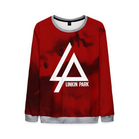 Мужской свитшот 3D с принтом LINKIN PARK COLOR RED MUSIC в Петрозаводске, 100% полиэстер с мягким внутренним слоем | круглый вырез горловины, мягкая резинка на манжетах и поясе, свободная посадка по фигуре | linkin park | logo | music | pop | rock | альтернатива | металл | музыка | музыкальный | поп | рок | честер беннингтон