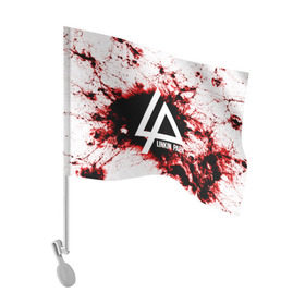 Флаг для автомобиля с принтом LINKIN PARK BLOOD COLLECTION в Петрозаводске, 100% полиэстер | Размер: 30*21 см | linkin park | logo | music | pop | rock | альтернатива | металл | музыка | музыкальный | поп | рок | честер беннингтон