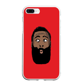 Чехол для iPhone 7Plus/8 Plus матовый с принтом James Harden в Петрозаводске, Силикон | Область печати: задняя сторона чехла, без боковых панелей | 13 | fear the beard | houston rockets | mvp | nba | баскетбол | джеймс харден | нба | хьюстон рокетс