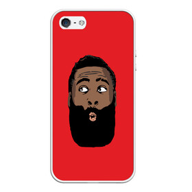 Чехол для iPhone 5/5S матовый с принтом James Harden в Петрозаводске, Силикон | Область печати: задняя сторона чехла, без боковых панелей | Тематика изображения на принте: 13 | fear the beard | houston rockets | mvp | nba | баскетбол | джеймс харден | нба | хьюстон рокетс