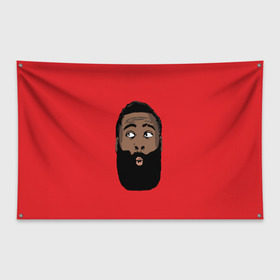 Флаг-баннер с принтом James Harden в Петрозаводске, 100% полиэстер | размер 67 х 109 см, плотность ткани — 95 г/м2; по краям флага есть четыре люверса для крепления | 13 | fear the beard | houston rockets | mvp | nba | баскетбол | джеймс харден | нба | хьюстон рокетс