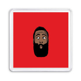 Магнит 55*55 с принтом James Harden в Петрозаводске, Пластик | Размер: 65*65 мм; Размер печати: 55*55 мм | 13 | fear the beard | houston rockets | mvp | nba | баскетбол | джеймс харден | нба | хьюстон рокетс